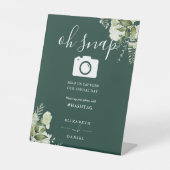 Signe De Table Emerald Green Floral Script Oh Snap Photo (Recto)