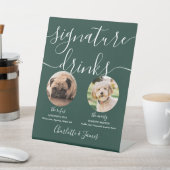 Signe De Table Emerald Green Mariage Pet Chien Signature Boissons (In SItu)