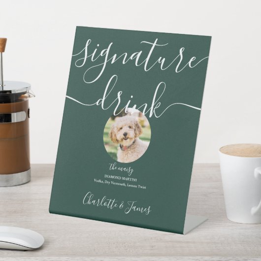 Signe De Table Emerald Green Mariage Pet Signature Boire (In SItu)