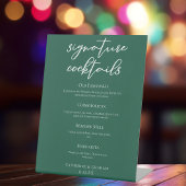 Signe De Table Emerald Green Mariage Signature Cocktails Bar Menu
