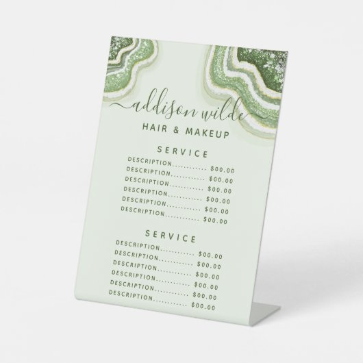 Signe De Table Emerald Green Parties scintillant Agate Geode Prix (Recto)