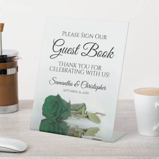 Signe De Table Emerald Green Rose S'Il Vous Plaît Signer Notre Li (In SItu)