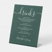 Signe De Table Emerald Green Signature Script Mariage Boissons Me (Recto)