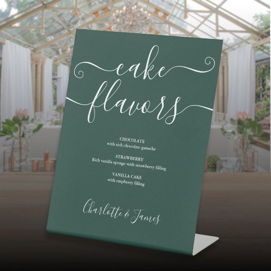 Signe De Table Emerald Green Signature Script Saveurs de gâteaux