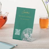 Signe De Table Emerald Quinceanera QR Code Cash App customisé (In SItu)