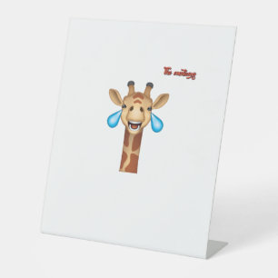 Signe De Table emoji girafe visage heureux pleurant  