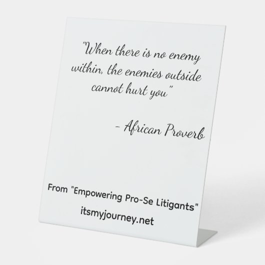 Signe De Table Empowering Pro-Se Pedastal (Recto)