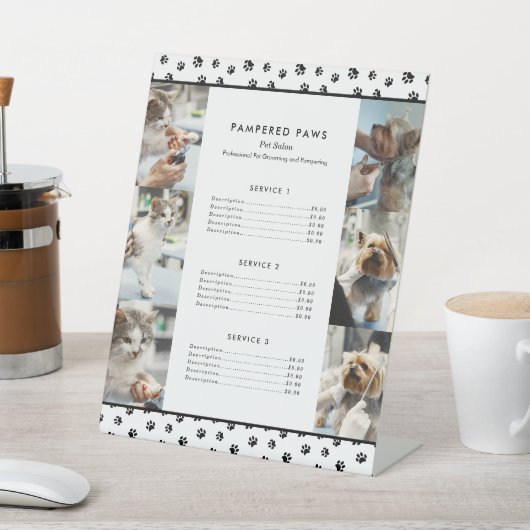 Signe De Table Empreintes de pattes noirs Photo Collage Animaux d (In SItu)