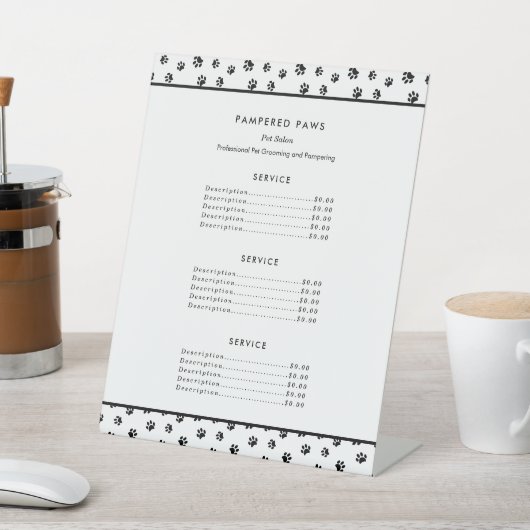 Signe De Table Empreintes de pattes noirs Professional Animaux de (In SItu)