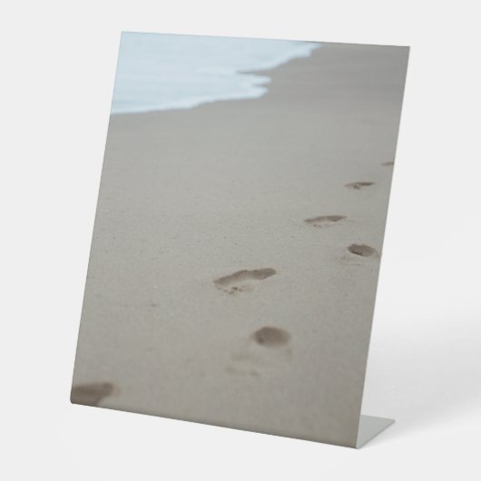 Signe De Table Empreintes sur une plage blanche au Mozambique (Recto)