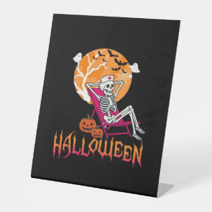 Signe De Table En Attente D'Halloween Infirmière D'Été Skeleton P