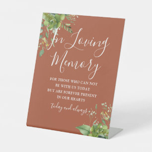 Signe De Table En Mémoire Amour Verdure Mariage en terre cuite