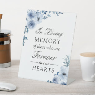 Signe De Table En Mémoire Amoureuse Boho Dusty Bleu Botanique Flo