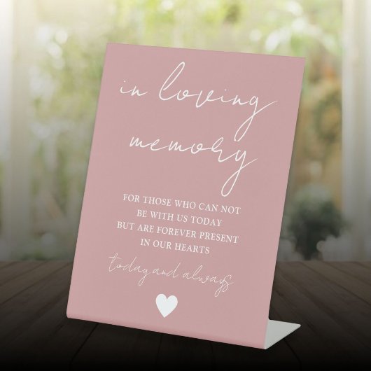 Signe De Table En Mémoire Amoureuse Élégant Script Dusty Rose ros