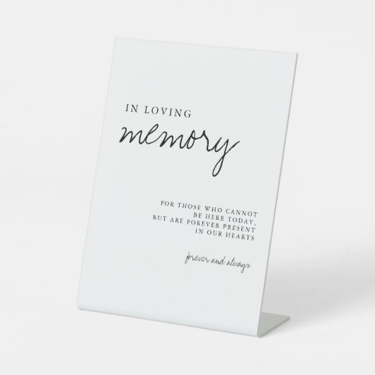 Signe De Table En Mémoire Amoureuse Moderne Simple Mariage Sign (Recto)