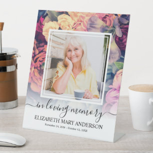 Signe De Table En Mémoire Amoureuse Moody Floral Funeral Photo