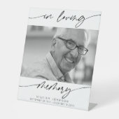 Signe De Table En Mémoire Amoureuse Script moderne Photo Funérail (Recto)