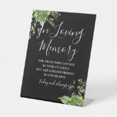 Signe De Table En Mémoire Amoureuse Verdure Mariage noir et blanc (Recto)