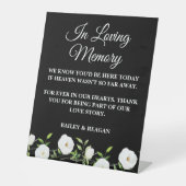 Signe De Table En mémoire d'amour Mémorial du Mariage Floral Blan (Recto)