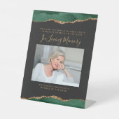 Signe De Table En mémoire d'amour Photo Vert Mariage foncé (Recto)