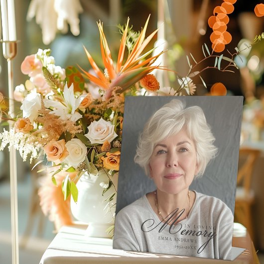 Signe De Table "En mémoire de l'amour" Photo Funeral Memorial