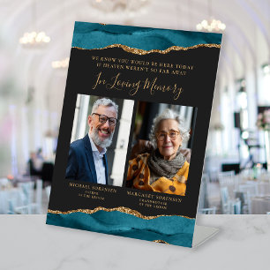 Signe De Table En souvenir affectueux 2 Photo Mariage sarcelle