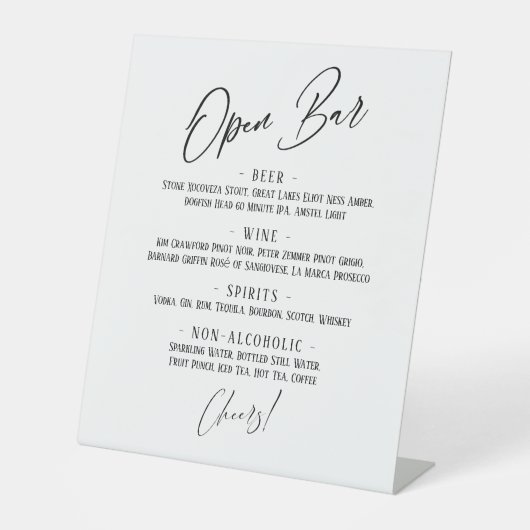 Signe De Table En-têtes d'écriture manuscrite moderne Menu simple (Recto)