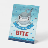 Signe De Table Enfants de requins modernes Anniversaire Alimentat (Recto)
