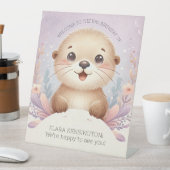 Signe De Table Enfants Lilac Sea Otter mignonne fête d'anniversai (In SItu)