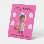 Signe De Table Enfants Petits Spots Halloween Fête Snacks (Recto)