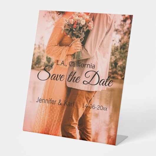 Signe De Table Enregistrer la date ajouter nom du couple place da (Recto)