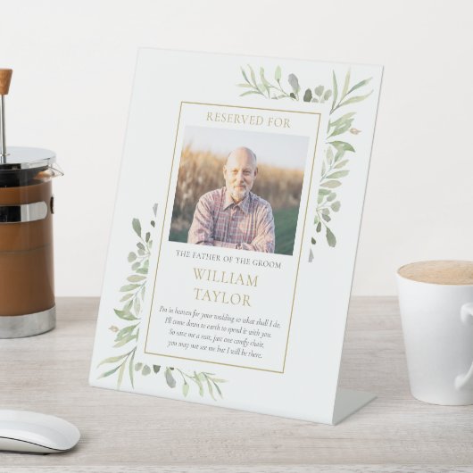 Signe De Table Enregistrer Un Siège Père De Groom Photo Mariage D (In SItu)