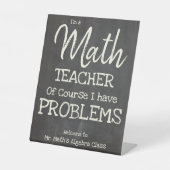 Signe De Table Enseignant Drôle En Mathématiques Avec Des Problèm (Recto)