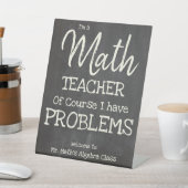 Signe De Table Enseignant Drôle En Mathématiques Avec Des Problèm (In SItu)