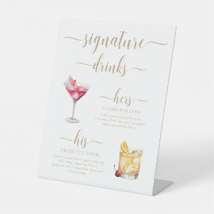 Signe De Table Enseigne de boissons modernes minimalistes signée
