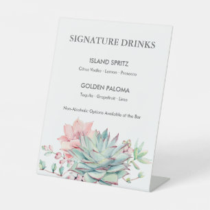 Signe De Table Enseigne de boissons signatures de mariage aux suc
