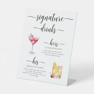 Signe De Table Enseigne de boissons signatures modernes minimales