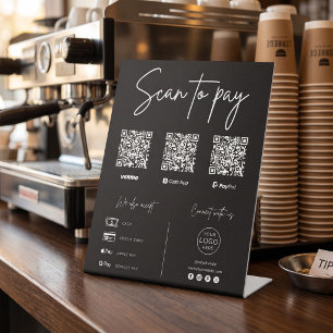 Signe De Table Enseigne de code QR pour entreprise de paiement pa