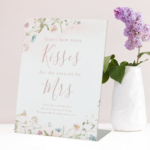 Signe De Table Enseigne de jeu "Pink Wildflower devine combien de