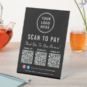 Signe De Table Enseigne de logo d'entreprise Scan to Pay 3 codes (In SItu)