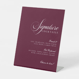 Signe De Table Enseigne de mariage Boissons Signature Bourgogne I