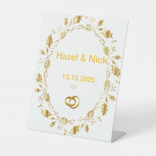 Signe De Table Enseigne de mariage personnalisée  (Recto)