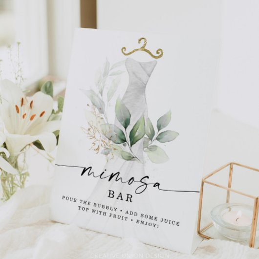 Signe De Table Enseigne de Mimosa pour Mariage avec Fleurs Aquare