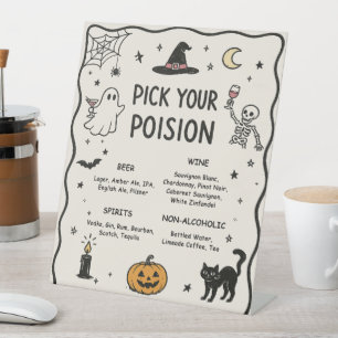 Signe De Table Enseigne de piédestal de bar Halloween dessinée à