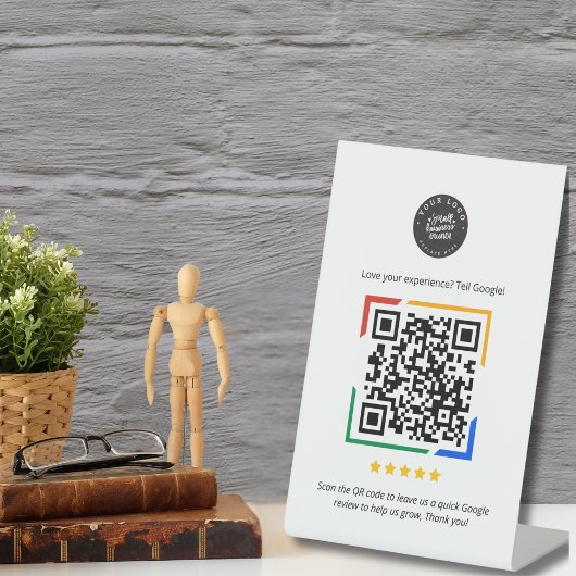 Signe De Table Enseigne de piédestal de code QR de critique Googl