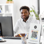 Signe De Table Enseigne de piédestal de code QR de critique Googl