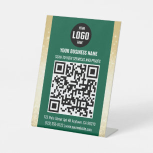 Signe De Table Enseigne de piédestal de code QR pour entreprise V
