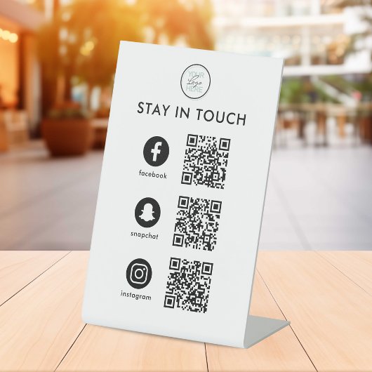 Signe De Table Enseigne de piédestal de code QR pour les médias s