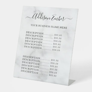 Signe De Table Enseigne de piédestal de liste de prix de l'entrep