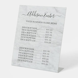 Signe De Table Enseigne de piédestal de liste de prix de miel